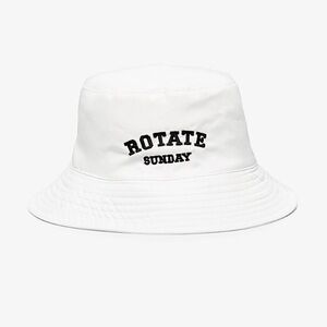 NWT ROTATE Birger Christensen White Sunday Bianca Bucket Hat womens size S